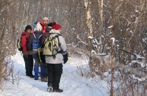 Hiking in the Strathcona wilderness centre, 2007. Photo Bill Hinchey