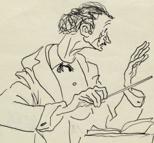 William Gropper (American, New York 1897–1977 Manhasset, New York) The Conductor, ca. 1920 Ink and graphite on paper; H. 11, W. 8-1/2 inches (27.9 x 21.6 cm.) The Metropolitan Museum of Art, New York, Bequest of Scofield Thayer, 1982 (1984.433.178) http://www.metmuseum.org/Collections/search-the-collections/483321